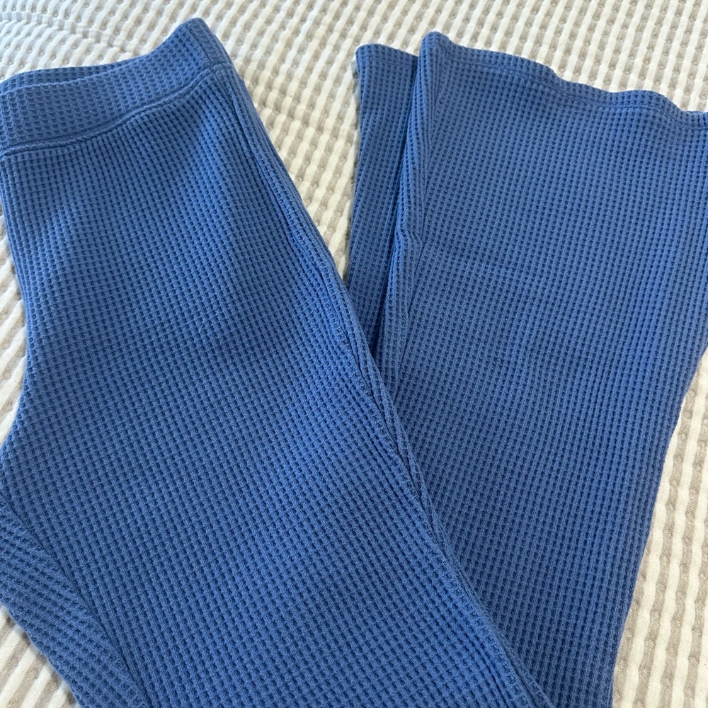 Aerie Blue Waffle Knit Pants